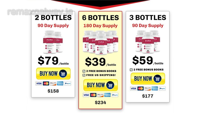 PuraBoost is sold on the official website with bundle pricing that lowers daily cost and a typical 60-day refund policy.